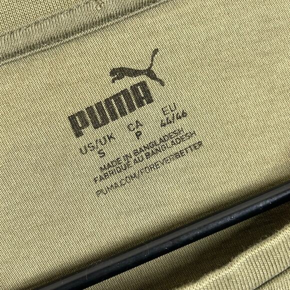 Puma Casual Tee T-Shirt Womens Size Small Green Spellout Logo Classic Streetwear - Picture 3 of 9
